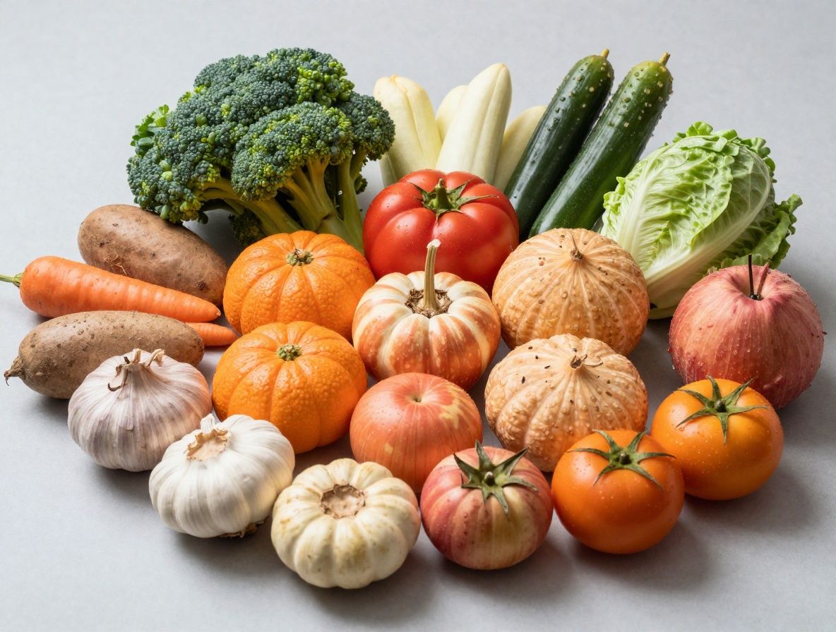 Svježe zeleno povrće i voće raspoređeno u krug koji simbolizira ciklus oporavka i energije, fotografirano odozgo na bijelom platnu